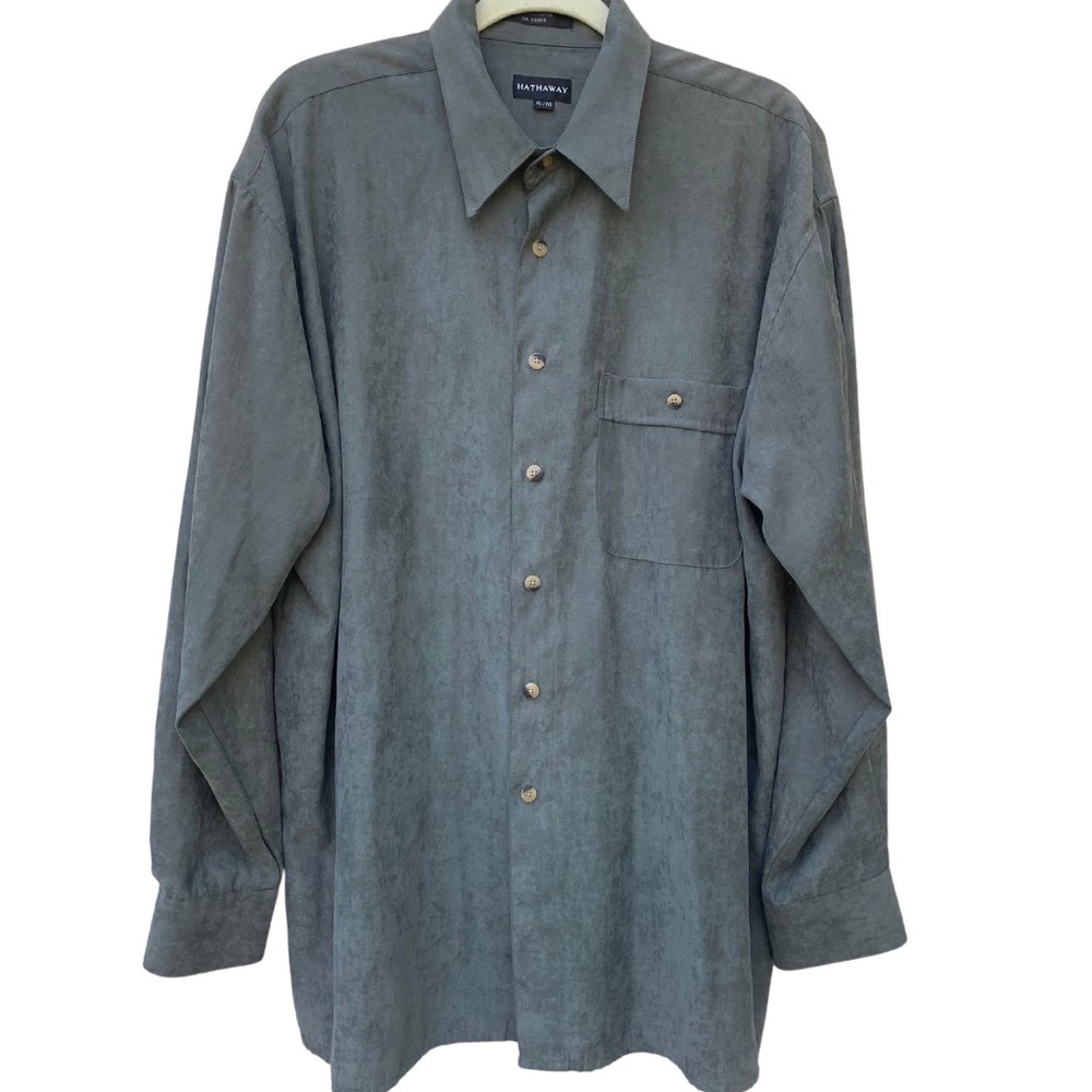 Hathaway Men's Faux Suede Button Down XL